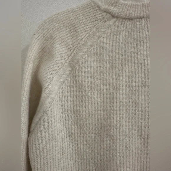 Cream Sezane sweater -pretty details aroundd collar, sleeves and bottom. - Picture 9 of 14